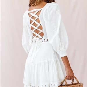 White Puff-Sleeve Dress